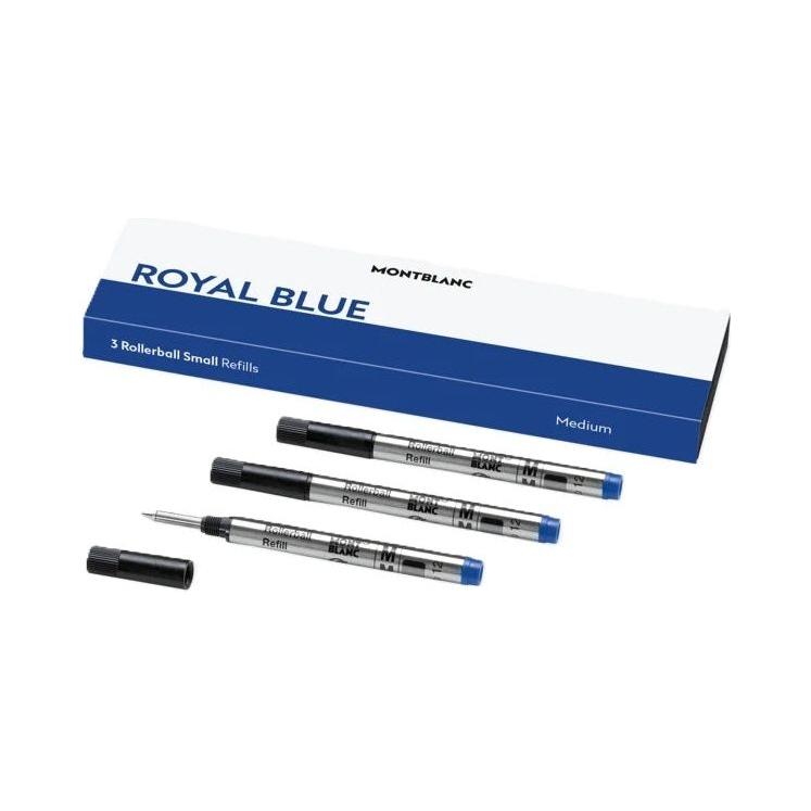 MONTBLANC Mod. ROYAL  BLUE - REFILLS  ROLLER BALL PEN - SMALL  - 3 PCS