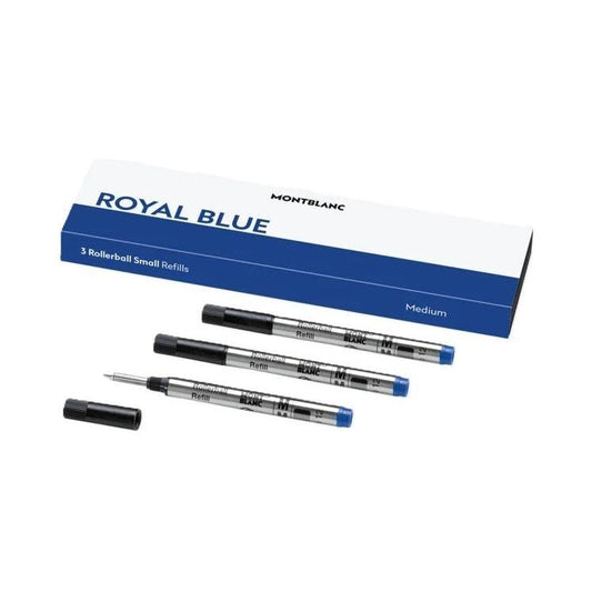 MONTBLANC Mod. ROYAL BLUE - REFILLS ROLLER BALL PEN - SMALL - 3 PCS FASHION ACCESSORIES