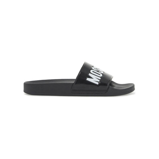 Moschino rubber slides with logo branding Sandals Moschino