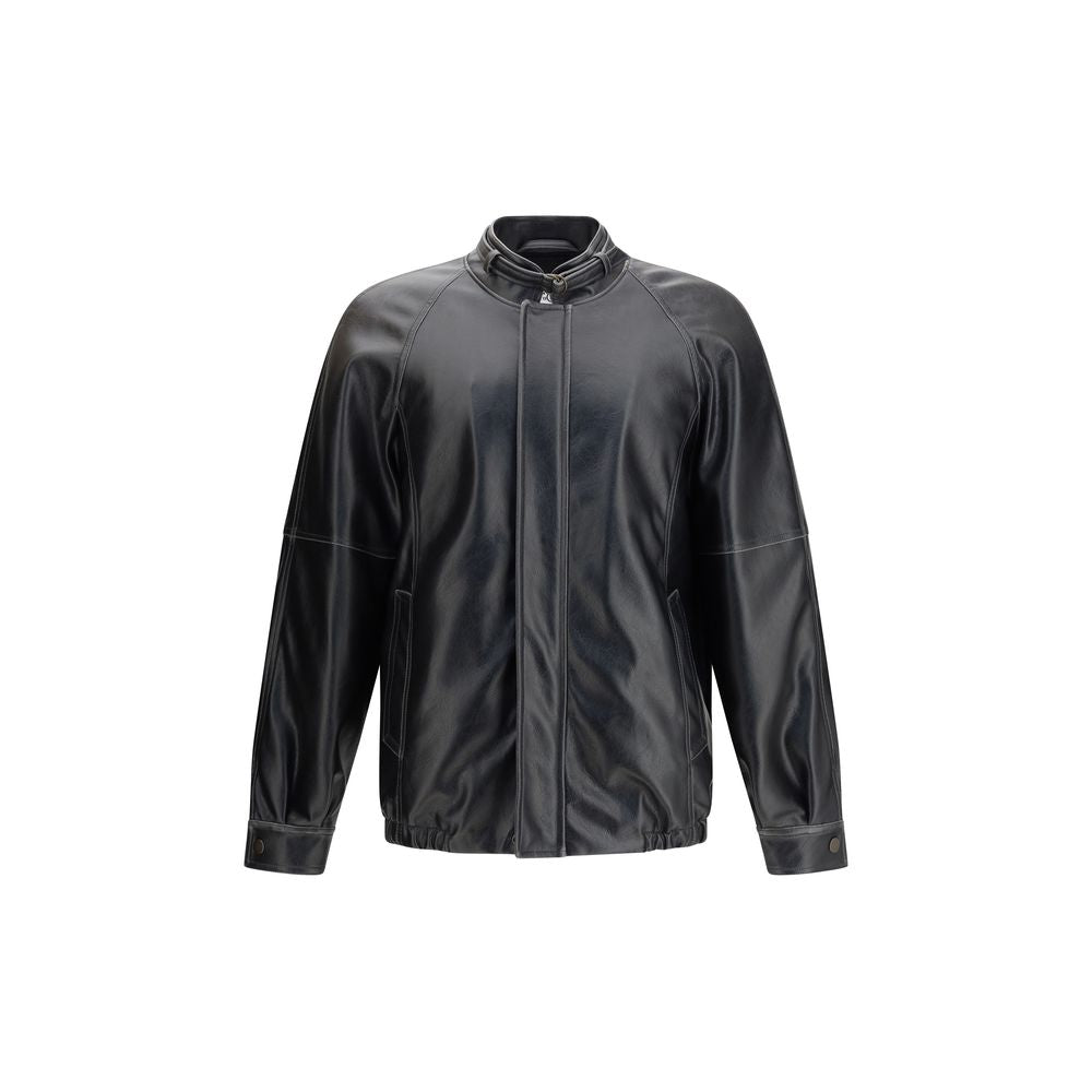 MM6 Black Polyester Bomber MM6