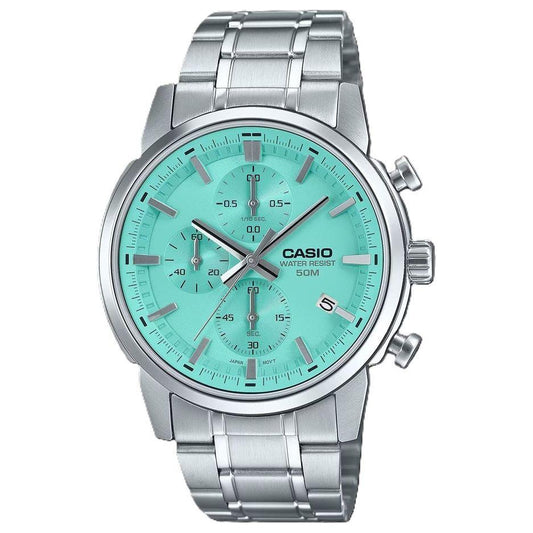 CASIO COLLECTION Mod. CHRONO DATE - AQUA GREEN WATCHES CASIO COLLECTION & VINTAGE