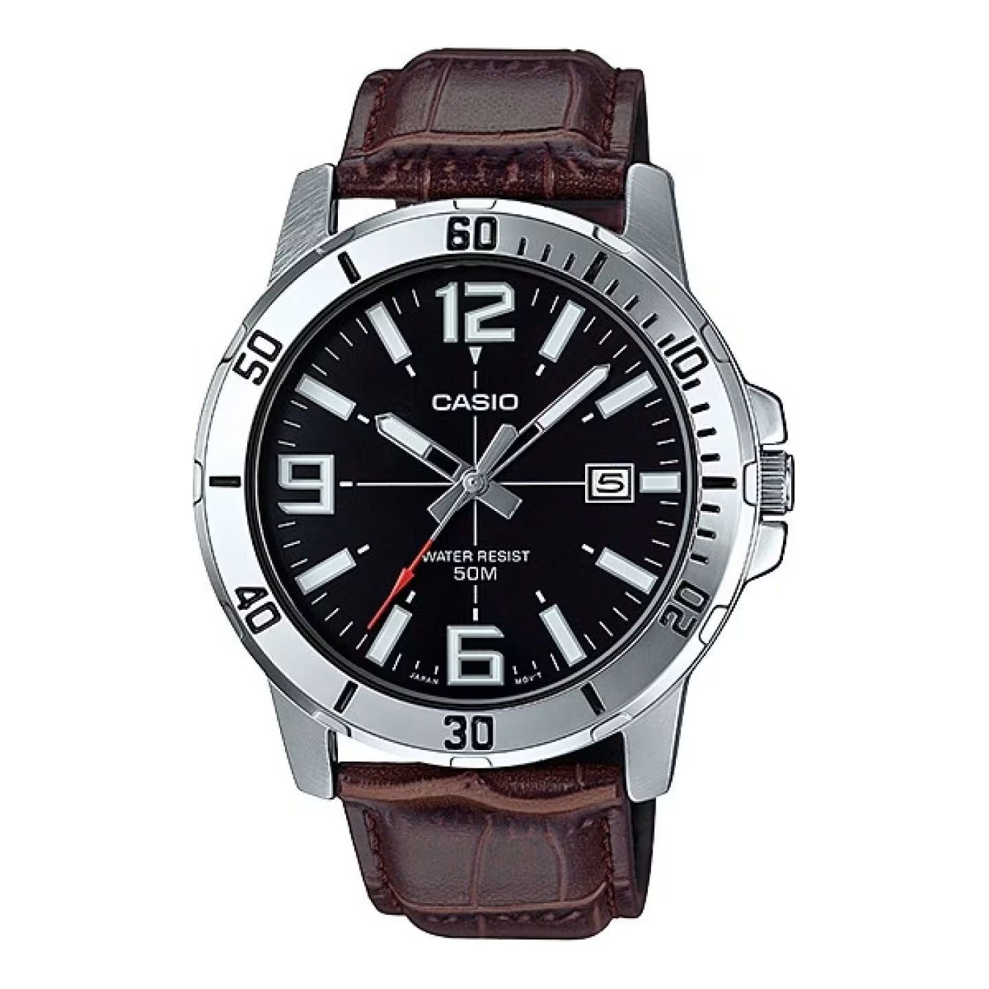 CASIO SPORT COLLECTION Mod. DIVER 50M LEATHER - BROWN WATCHES CASIO COLLECTION & VINTAGE Light Gray