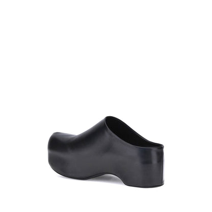 Marni Black Calf Leather Bos Taurus Clogs Marni
