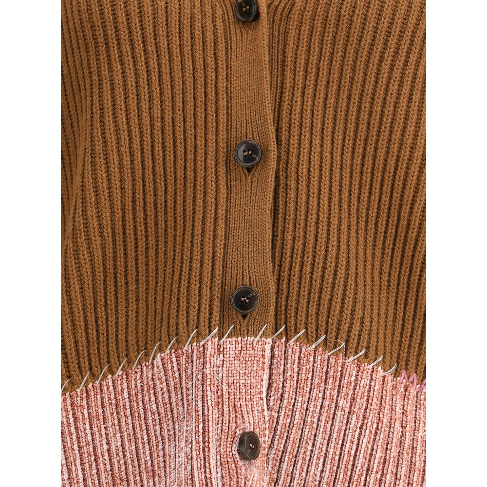 Marni Brown Viscose Cardigan Marni