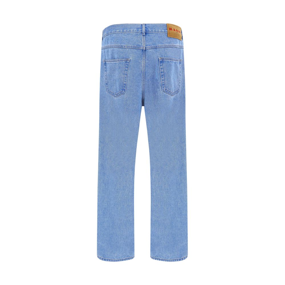 Marni Light Blue Cotton Straight-Leg Jeans