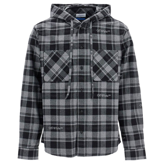 Off-White checked overshirt with hood Vests Off-White