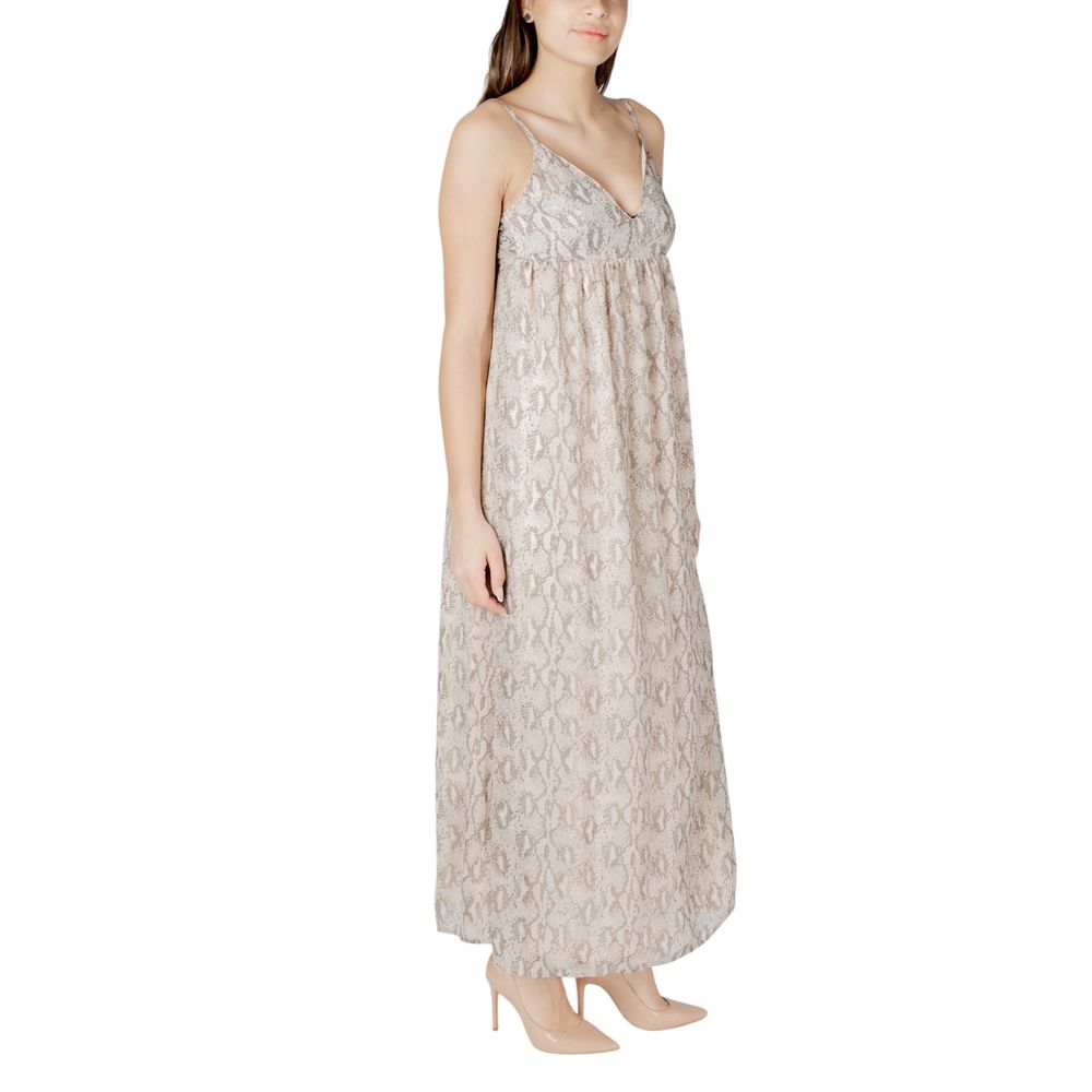 Only Beige Recycled Polyester Long Dress Only
