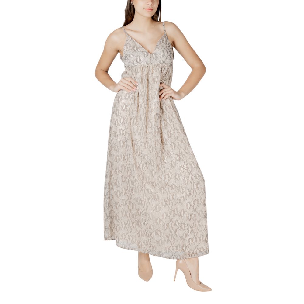 Only Beige Recycled Polyester Long Dress Only