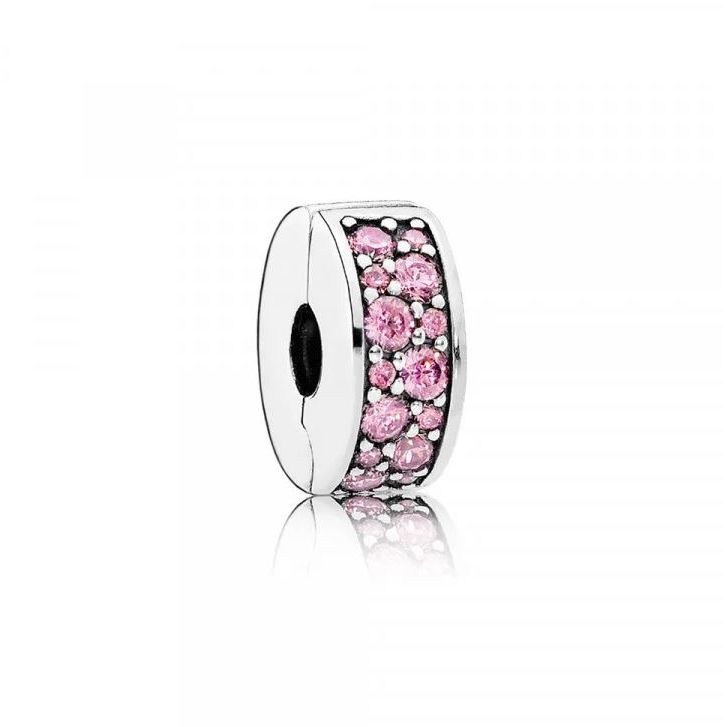 PANDORA JEWELRY Mod. PINK PAVÉ CLIP CHARM