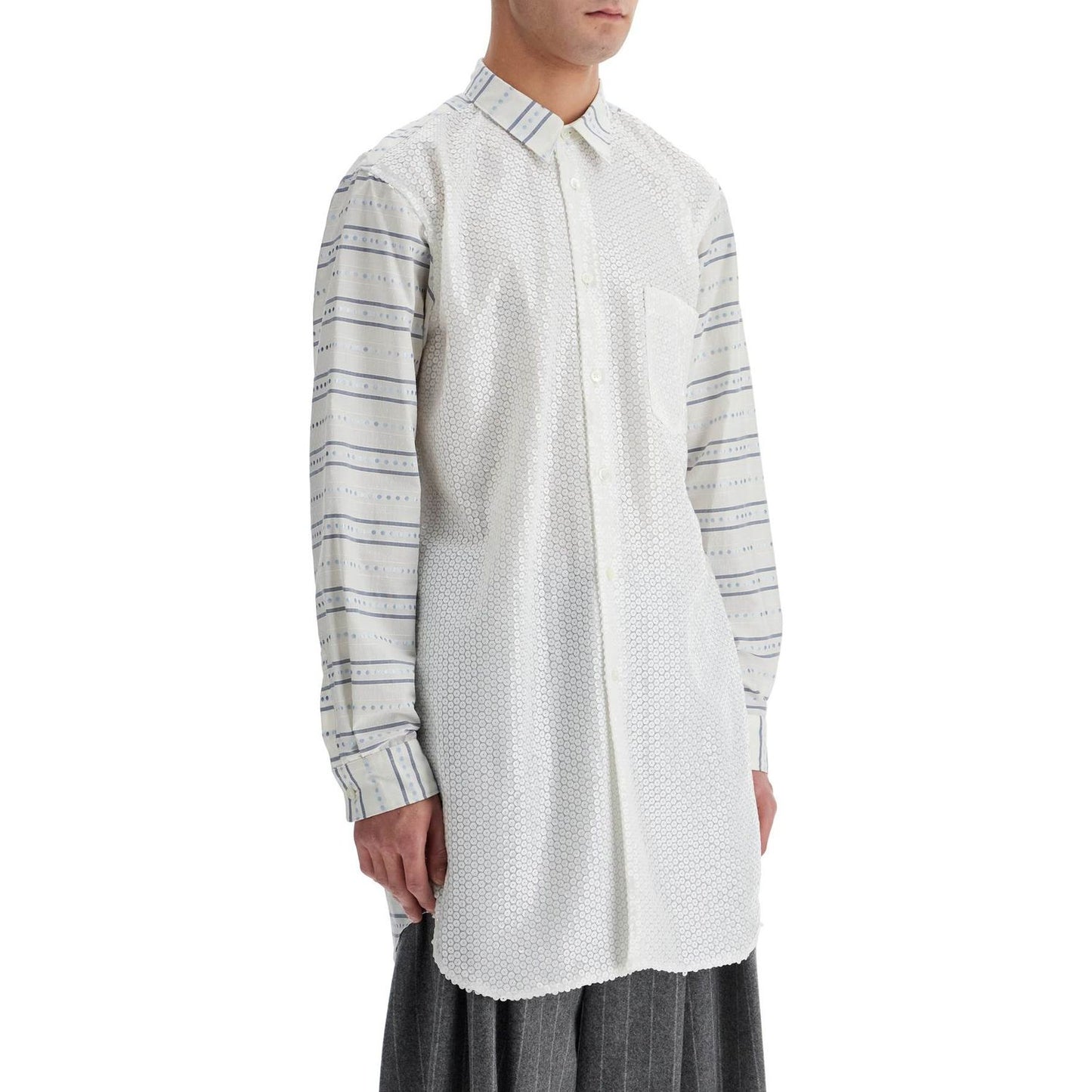 Comme Des Garcons Homme Plus maxi jacquard shirt with Shirts Comme Des Garcons Homme Plus Light Gray