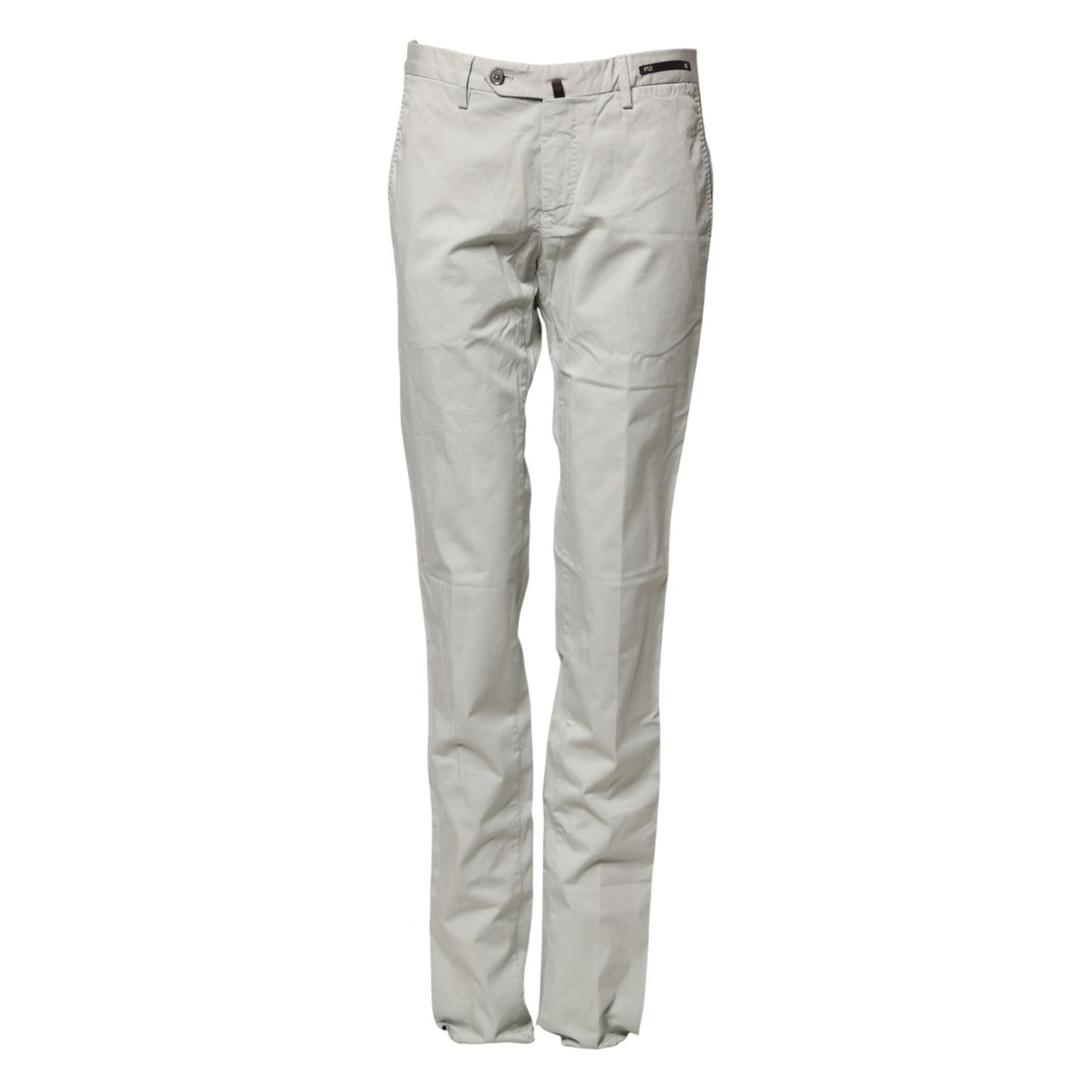 PT01 Light Gray Mid Waist Men Straight Chino Trouser Pants PT01