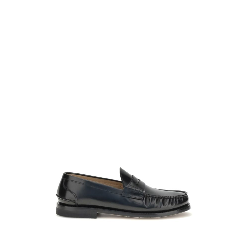 Premiata Black Calf Leather Bos Taurus Slip-On Loafers Premiata
