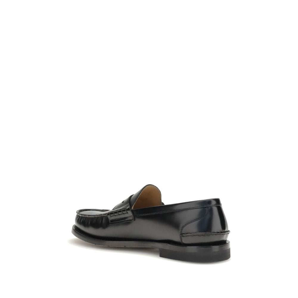 Premiata Black Calf Leather Bos Taurus Slip-On Loafers Premiata