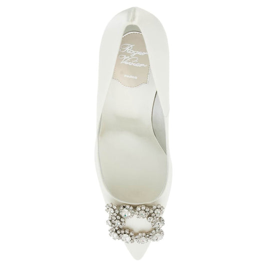 Roger Vivier satin  décolleté Flower Strass Buckle Pumps Roger Vivier