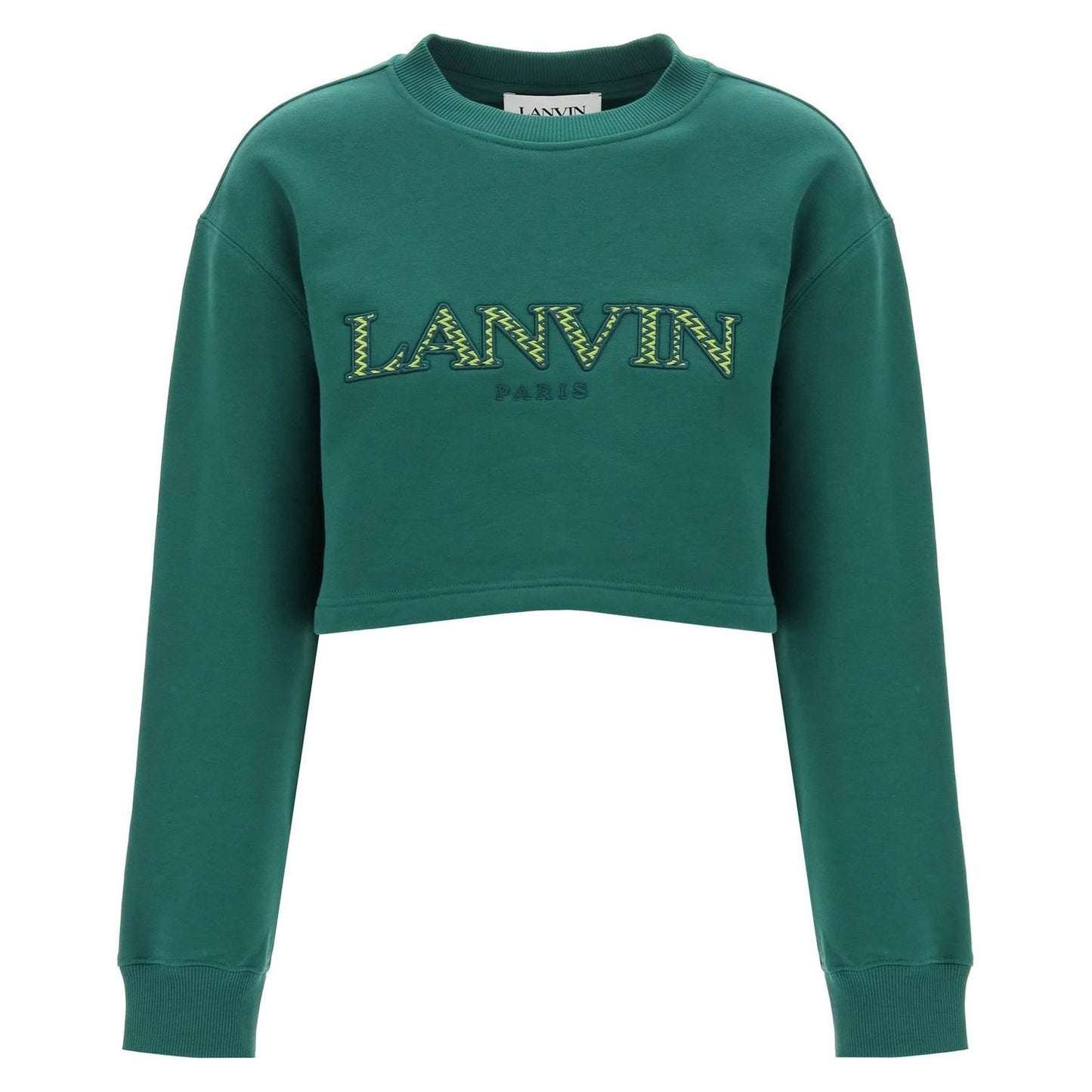 Lanvin cropped sweatshirt with embroidered logo patch Topwear Lanvin