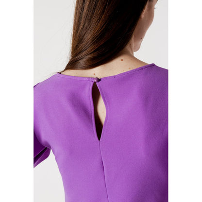 Rinascimento Purple Polyester Midi Dress Rinascimento