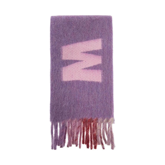 Marni wool and mohair scarf with maxi logo Scarves Hats & Gloves Marni