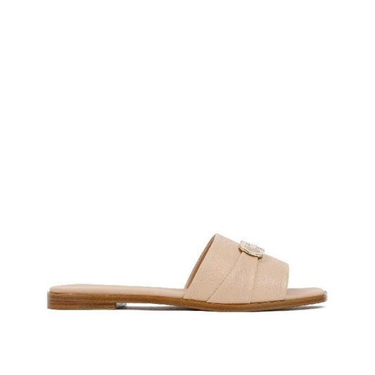 Salvatore Ferragamo Beige Calfskin Flat Sandals