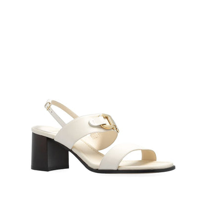 Salvatore Ferragamo White Calfskin Platform Sandals