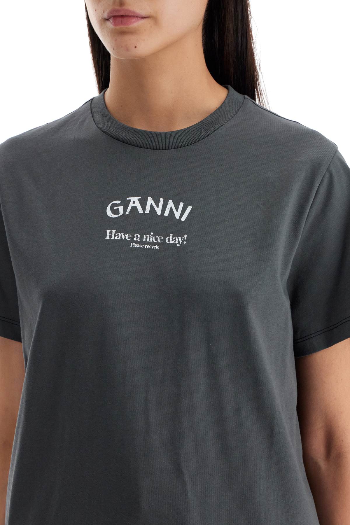 Ganni printed relaxed fit t-shirt Topwear Ganni