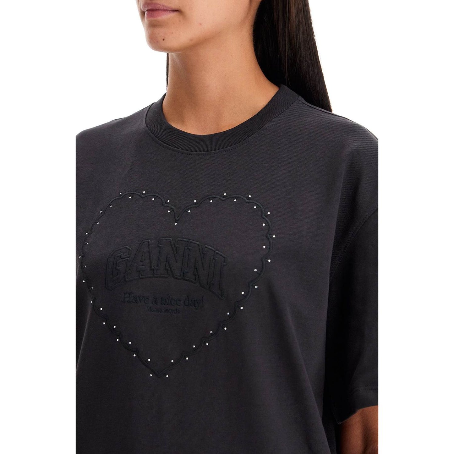 Ganni embroidered oversized t Topwear Ganni