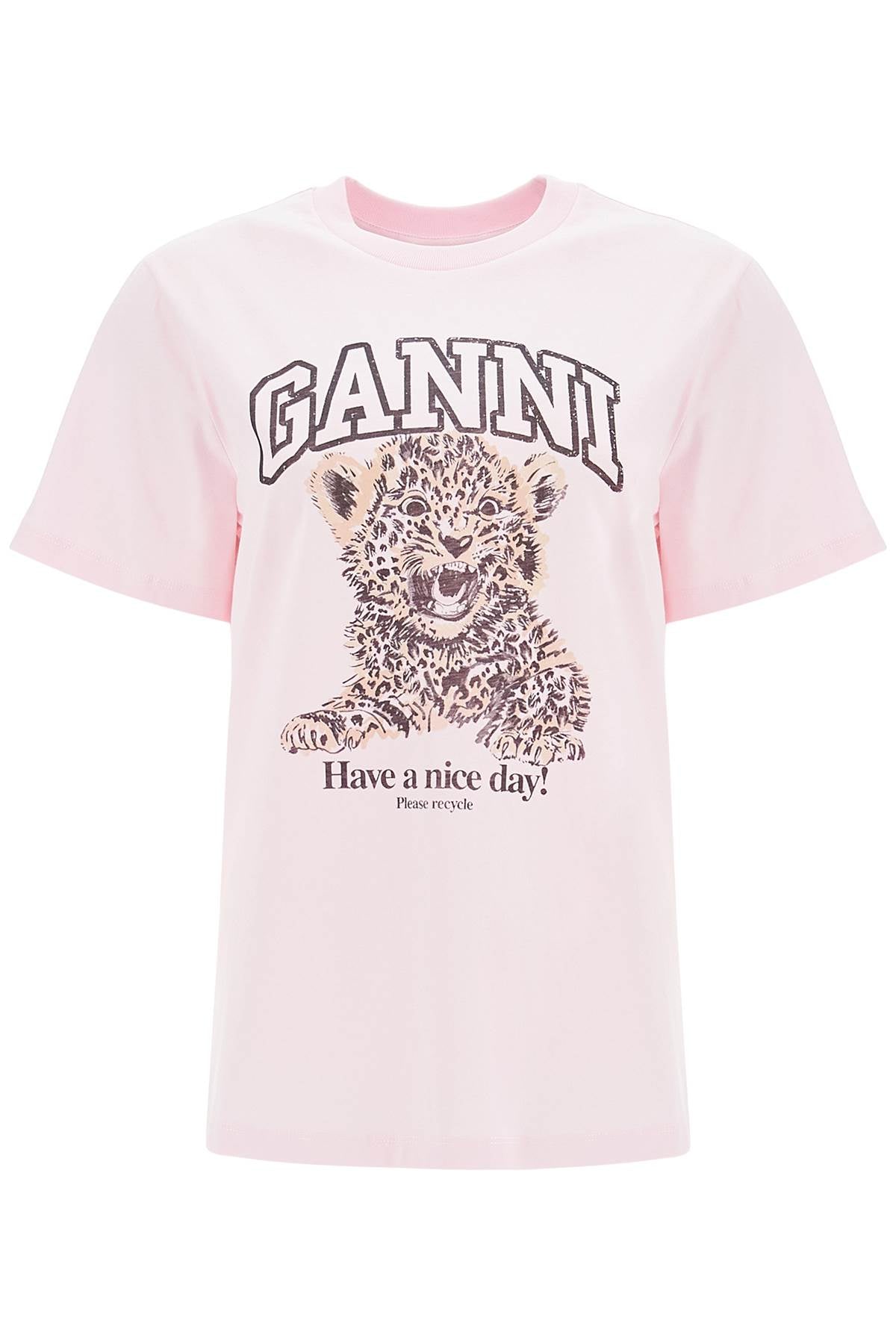 Ganni leopard print t-shirt with Topwear Ganni