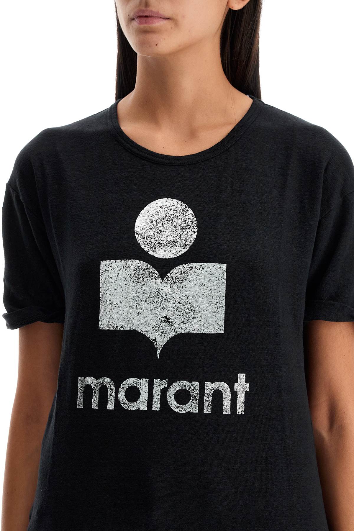 Isabel Marant Etoile koldi t-shirt with flocked logo