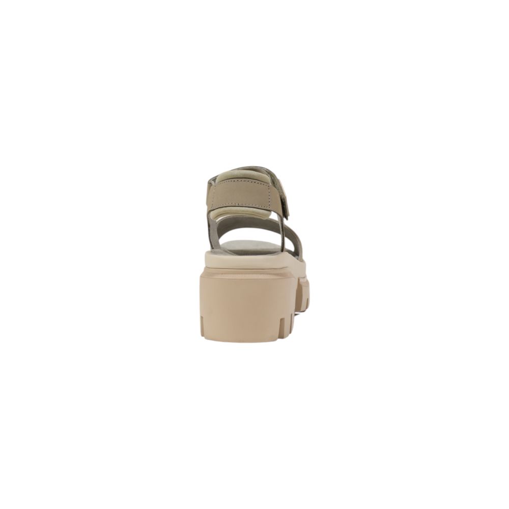 Timberland Beige Leather Platform Sandals