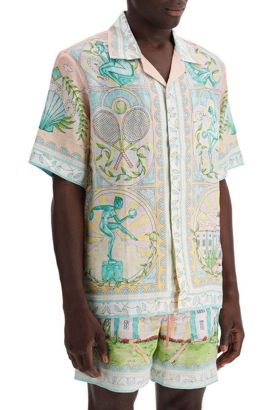 Casablanca short-sleeved linen shirt for men Shirts Casablanca