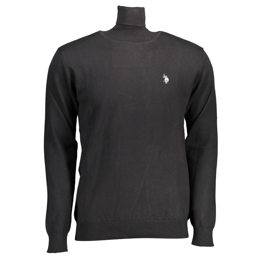 U.S. POLO ASSN. Black Cotton Men's Turtleneck Sweater