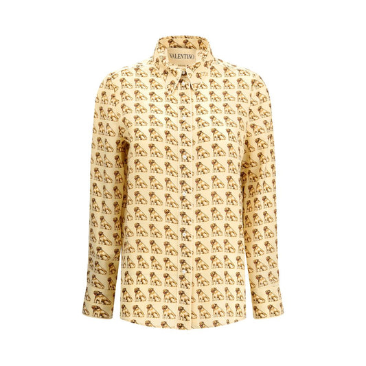 Valentino Beige Silk Pattern Shirt Valentino