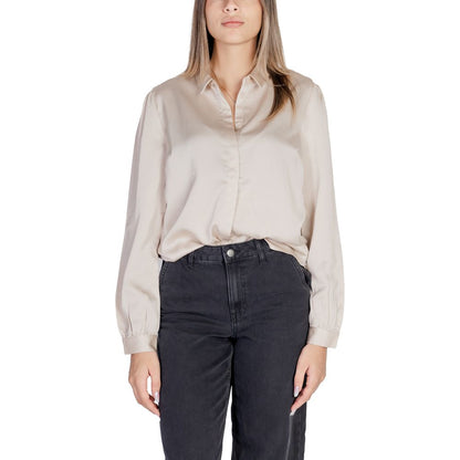 Vila Clothes Gold Polyester Blouse