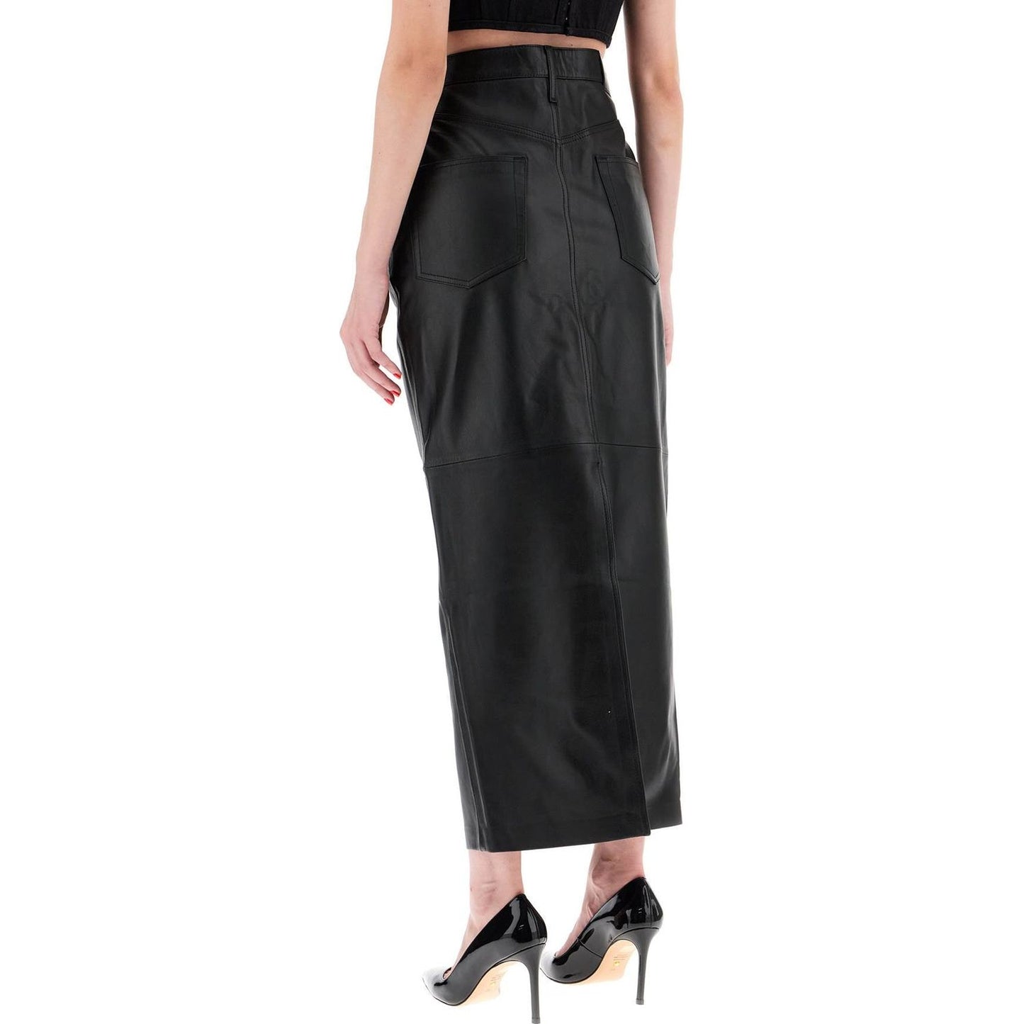 Wardrobe.Nyc leather column skirt for women Skirts Wardrobe.Nyc