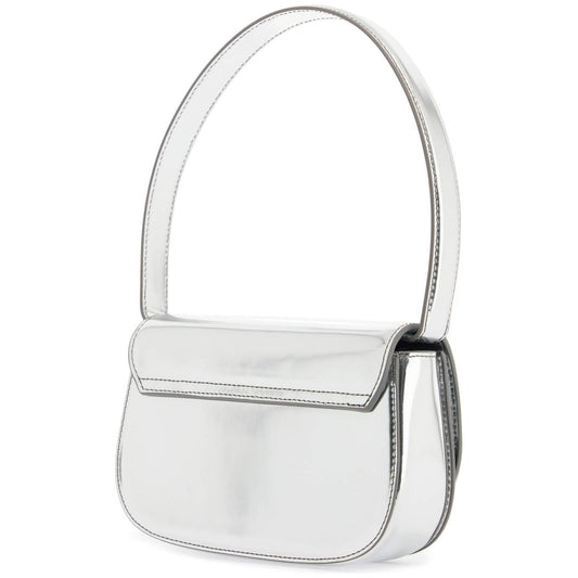 Diesel metallic silver shoulder bag 1dr compact with adjustable strap Handbag Diesel