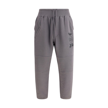 Y-3 Gray Cotton Joggers (Workout Pants) Y-3