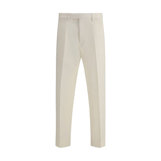 ZEGNA White Cotton Dress Pants ZEGNA