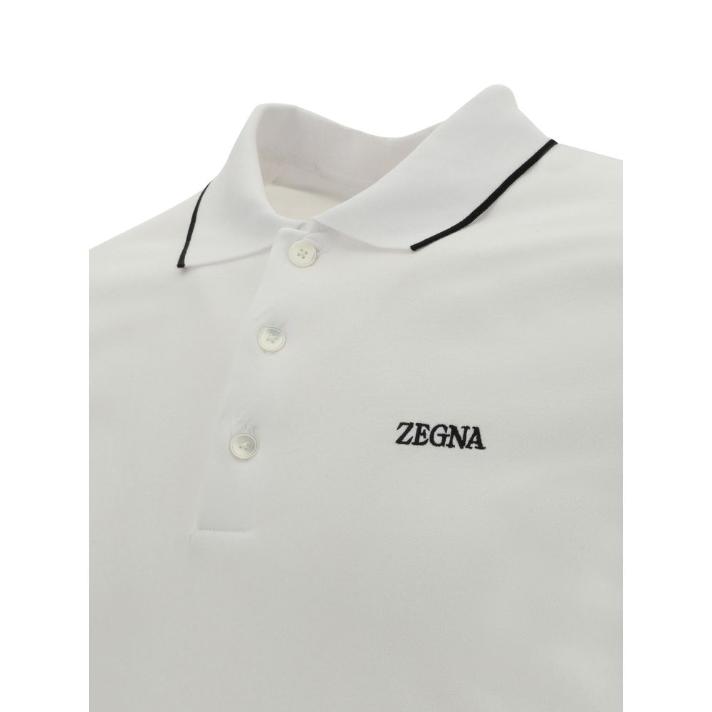 ZEGNA White Elastane Polo Shirt