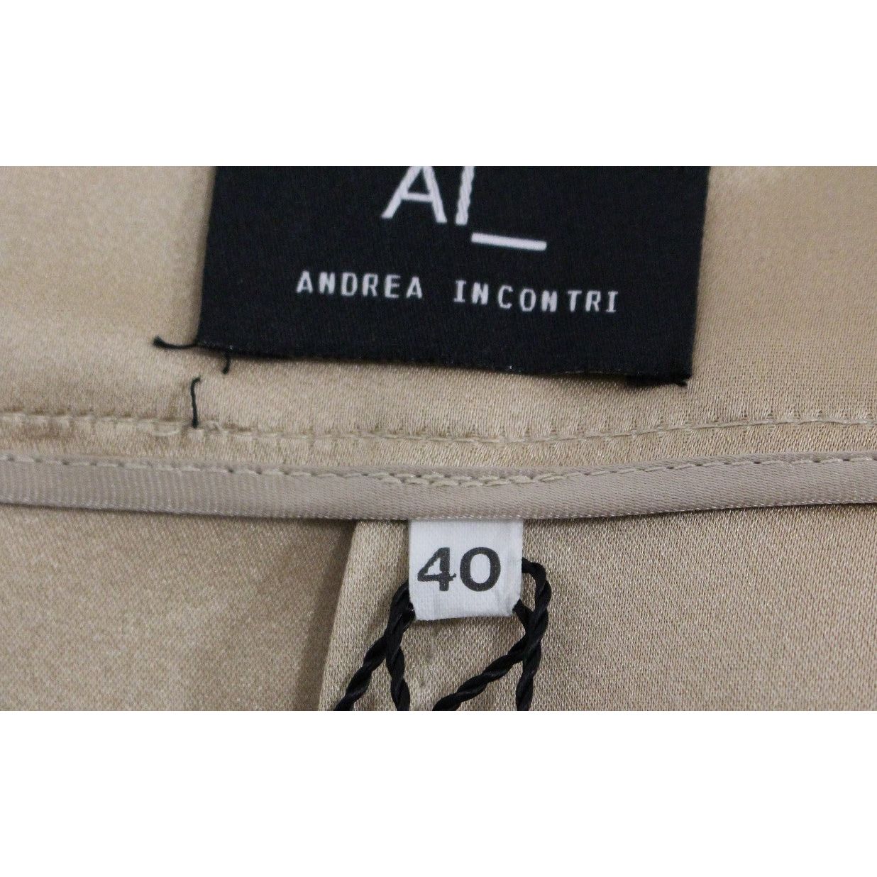 Andrea Incontri | Brown Silk Solid Mini Pleated Skirt | McRichard Designer Brands