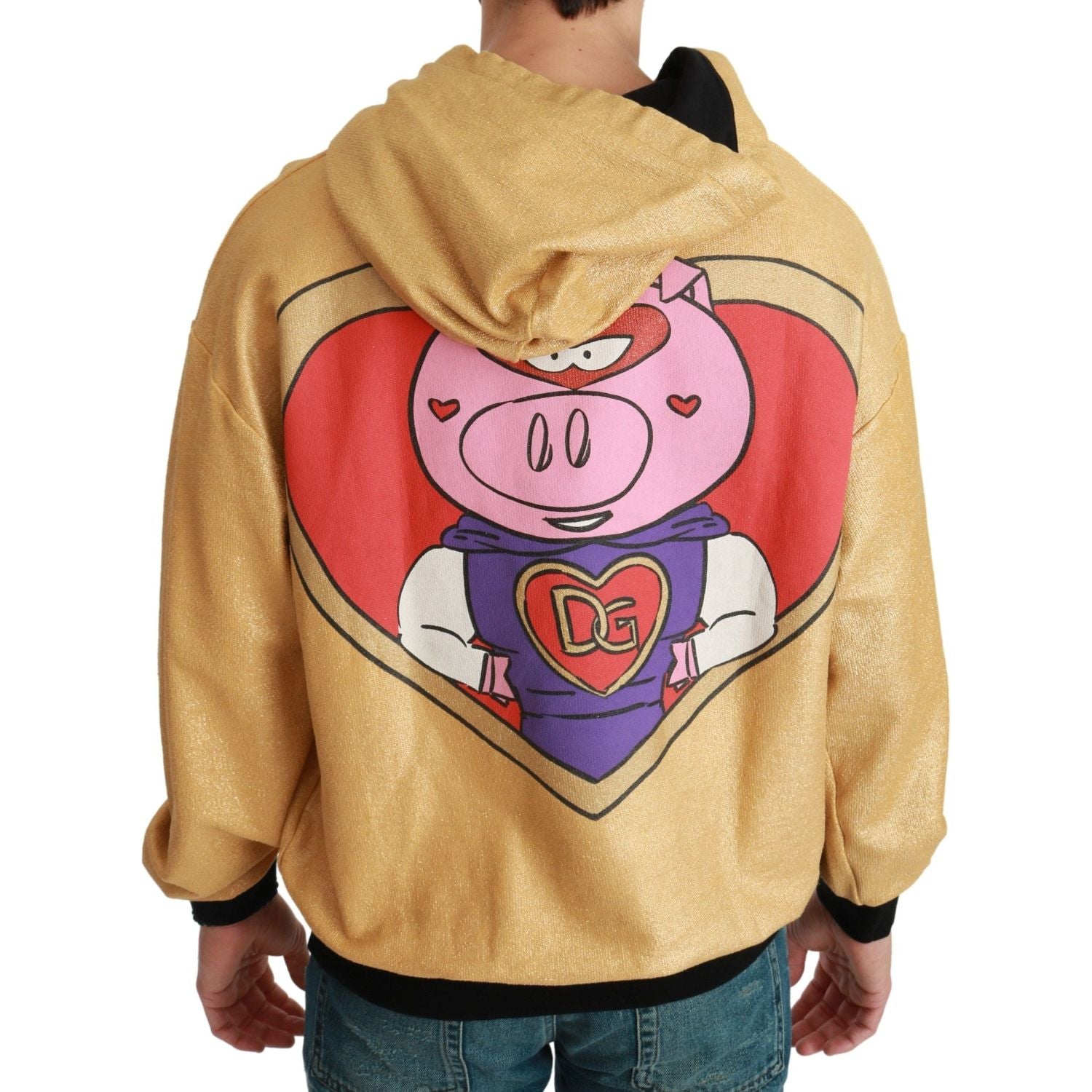 Dolce & Gabbana | Gold Pig of the Year Hooded Sweater | McRichard Designer Brands