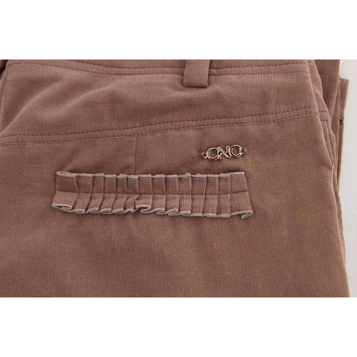 Costume National | Brown Cropped Corduroys Pants | McRichard Designer Brands