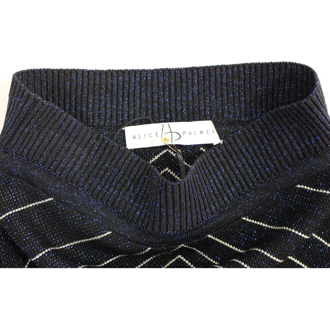 Alice Palmer | Knitted Chevron Striped Assymetrical Skirt | McRichard Designer Brands