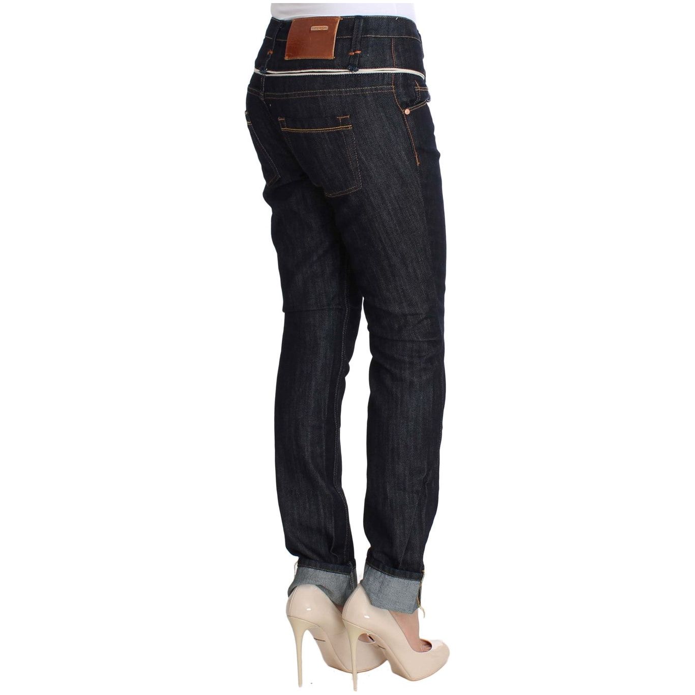 Acht | Blue Denim Cotton Bottoms Straight Fit Jeans | McRichard Designer Brands