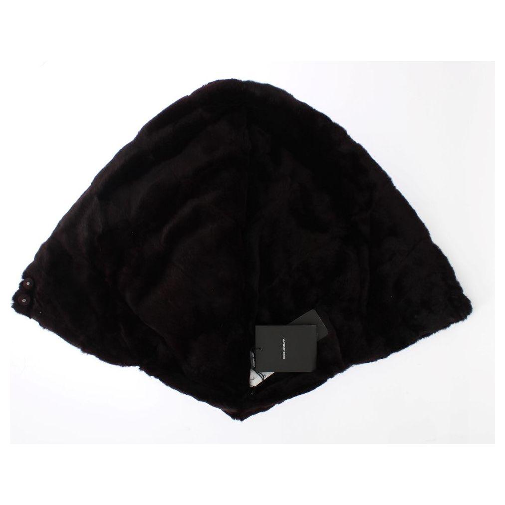 Dolce & Gabbana | Purple Weasel Fur Crochet Hood Scarf Hat | McRichard Designer Brands