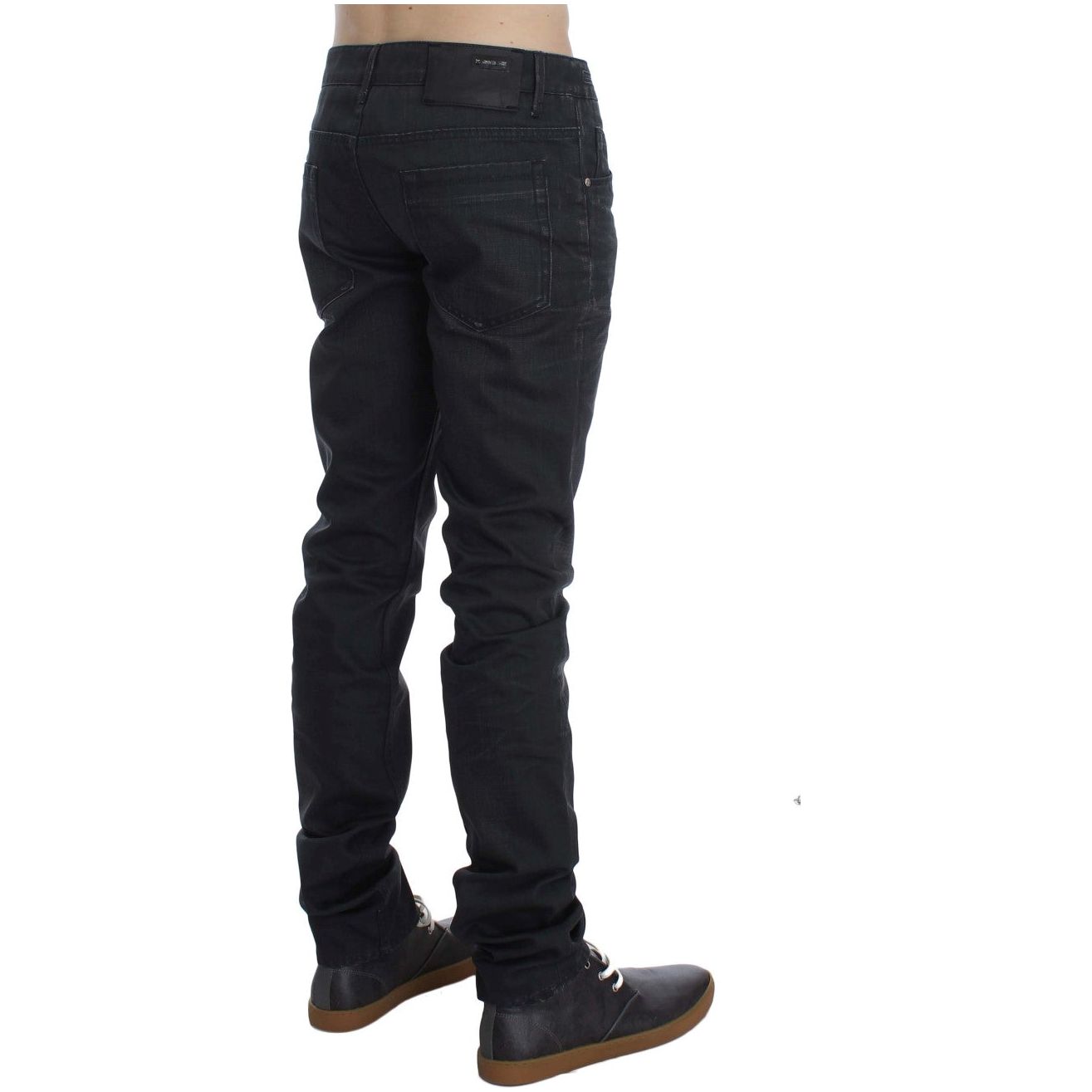 Acht | Gray Cotton Skinny Slim Fit Jeans | McRichard Designer Brands