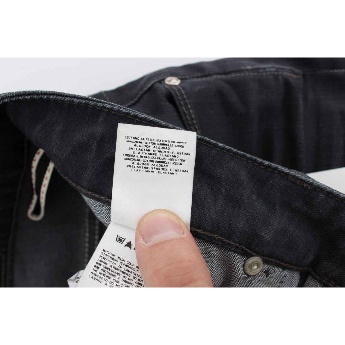 Acht | Gray Cotton Stretch Slim Fit Jeans | McRichard Designer Brands