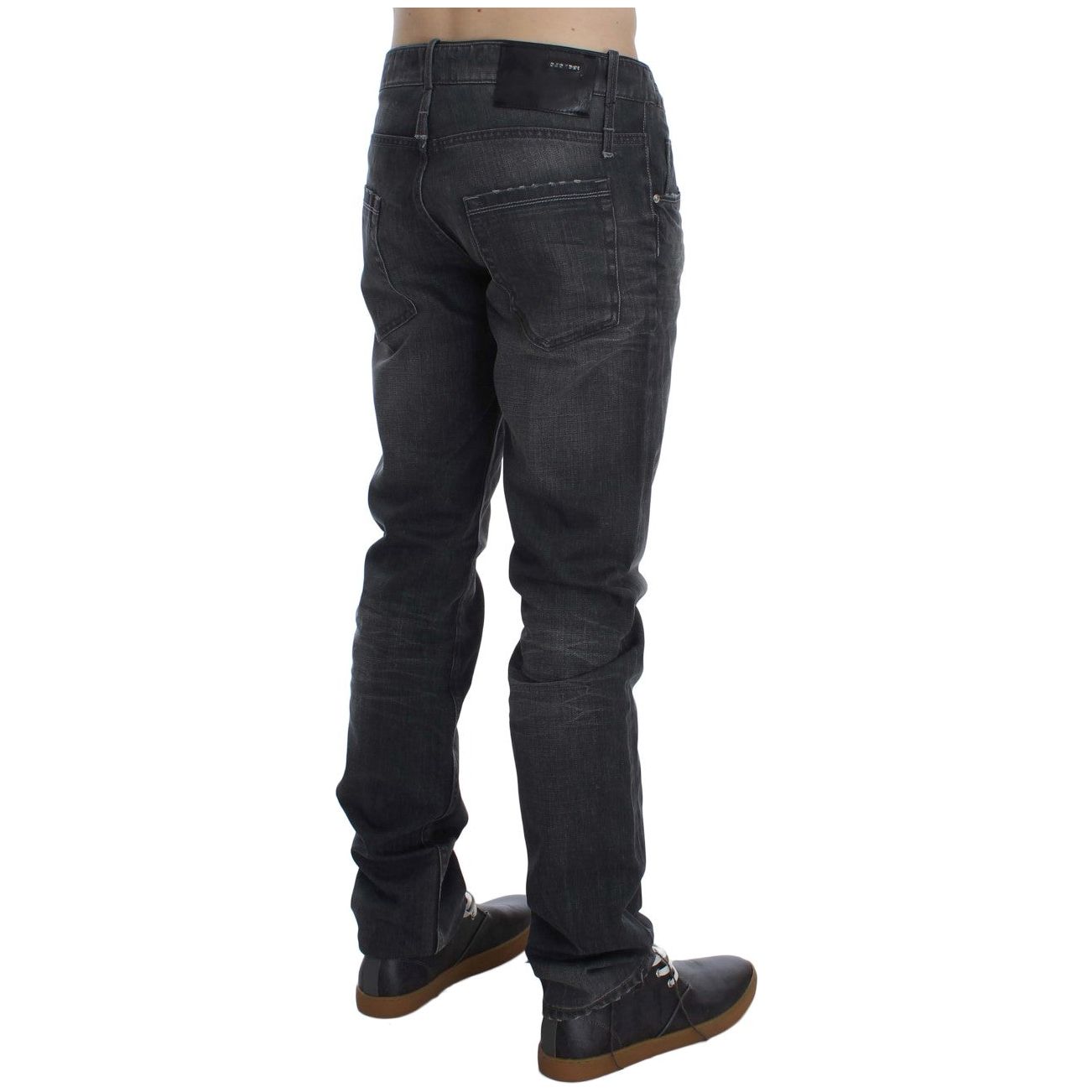 Acht | Gray Cotton Regular Low Fit Jeans | McRichard Designer Brands