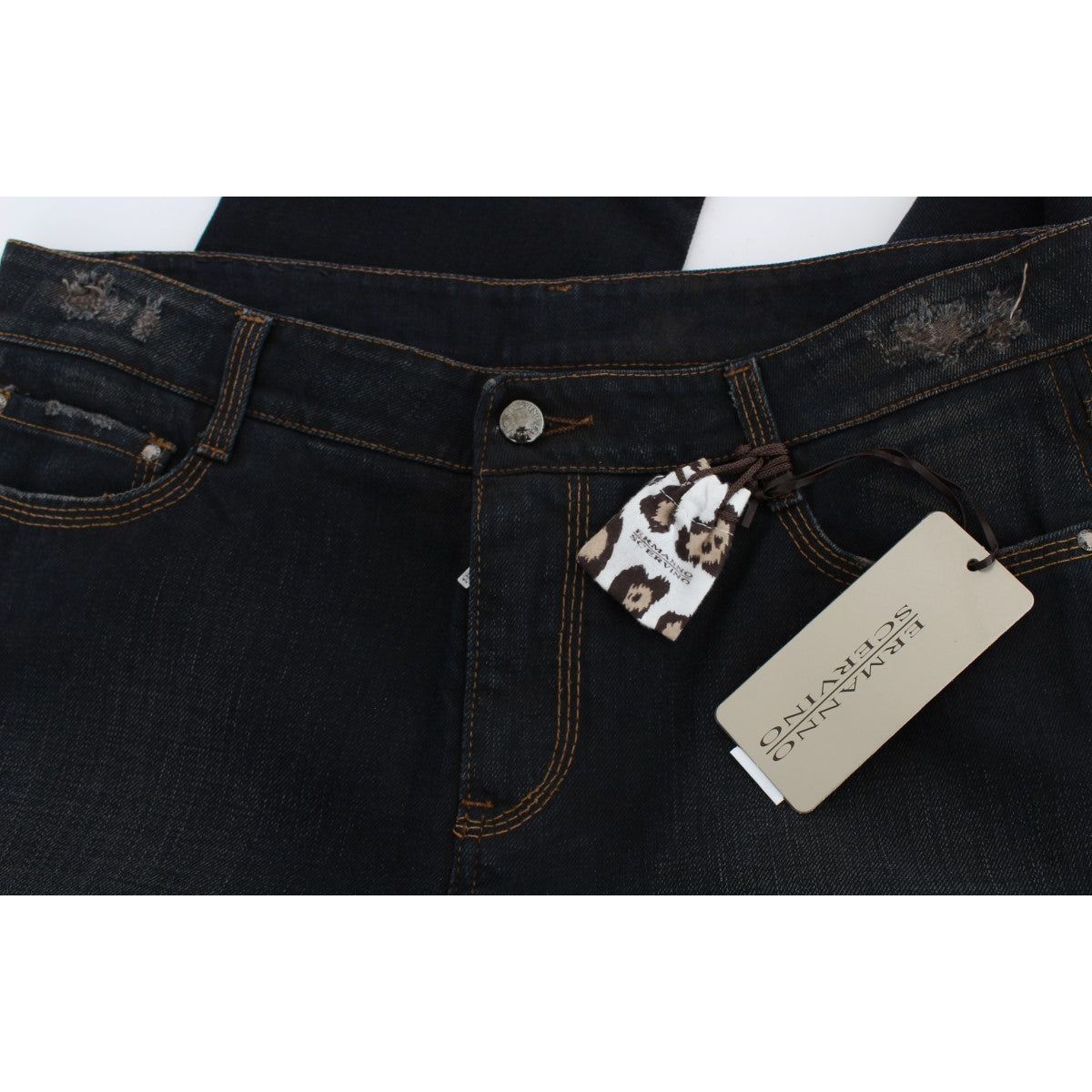 Ermanno Scervino | Blue Wash Cotton Boyfriend Jeans | McRichard Designer Brands