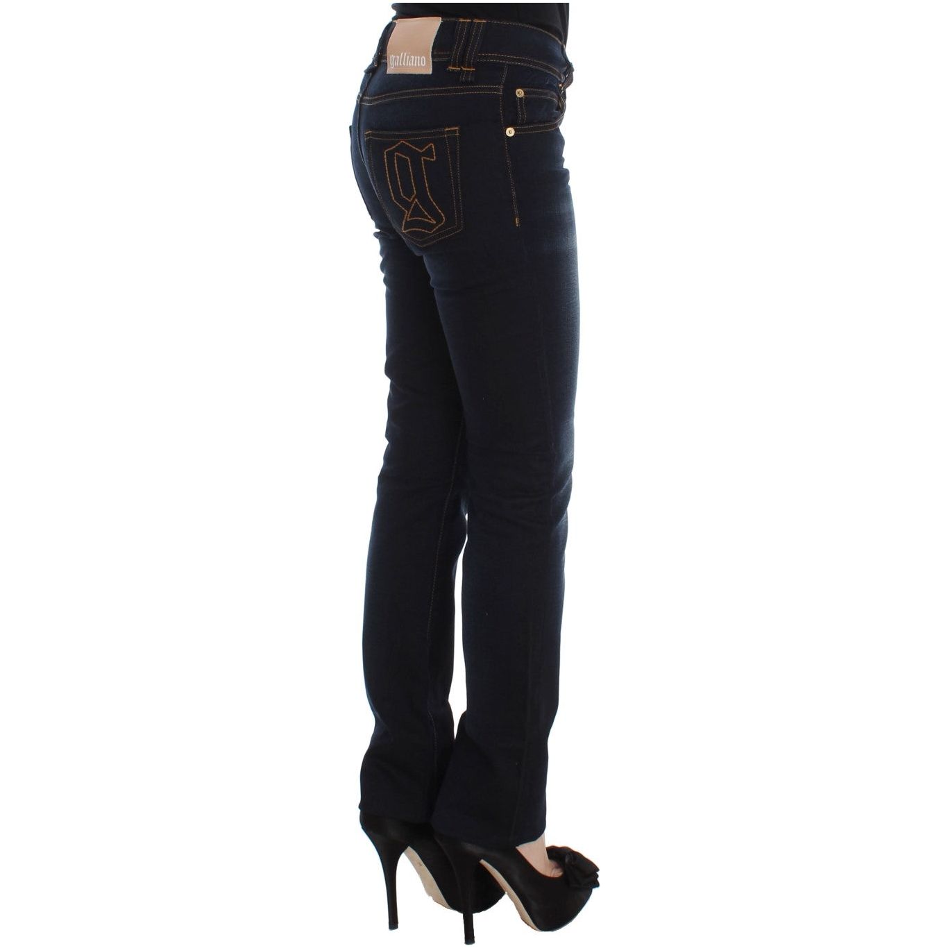 John Galliano | Blue Wash Cotton Slim Fit Jeans | McRichard Designer Brands