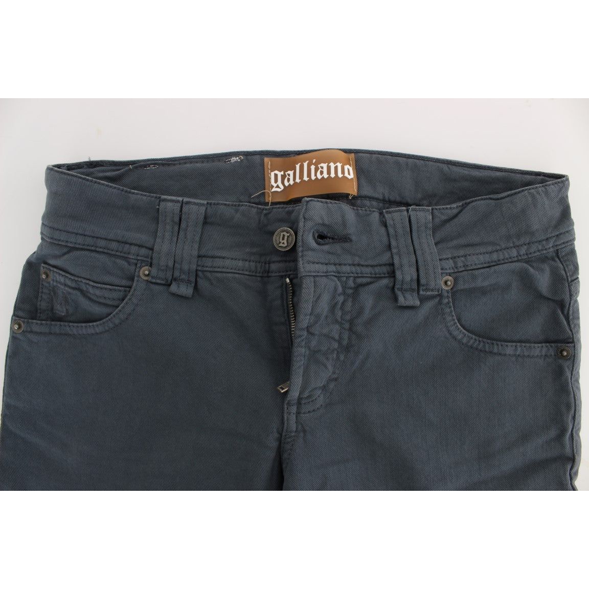 John Galliano | Blue Cotton Blend Slim Fit Bootcut Jeans | McRichard Designer Brands
