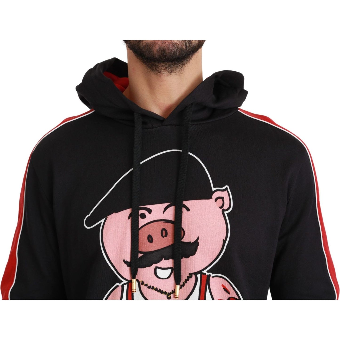 Dolce & Gabbana | Black Pig of the Year Hooded Sweater | McRichard Designer Brands